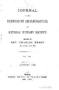 Journal of the Derbyshire Archaeological and Natural History Society Frontispiece